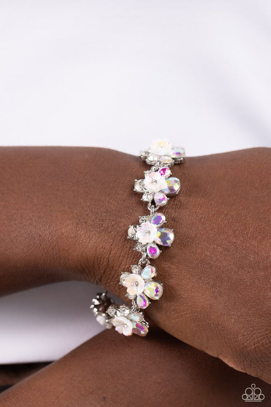 Floral Frenzy - White - Paparazzi Bracelet Image
