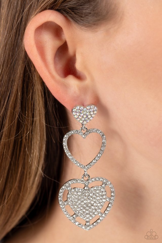 Couples Celebration - White - Paparazzi Earring Image