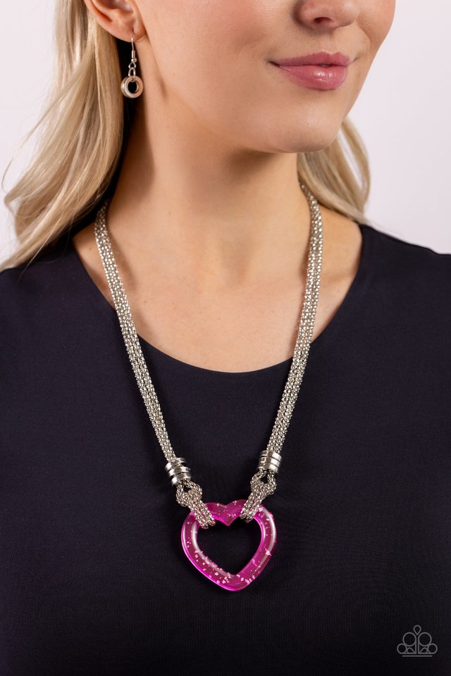 Lead with Your Heart - Pink - Paparazzi Necklace Image