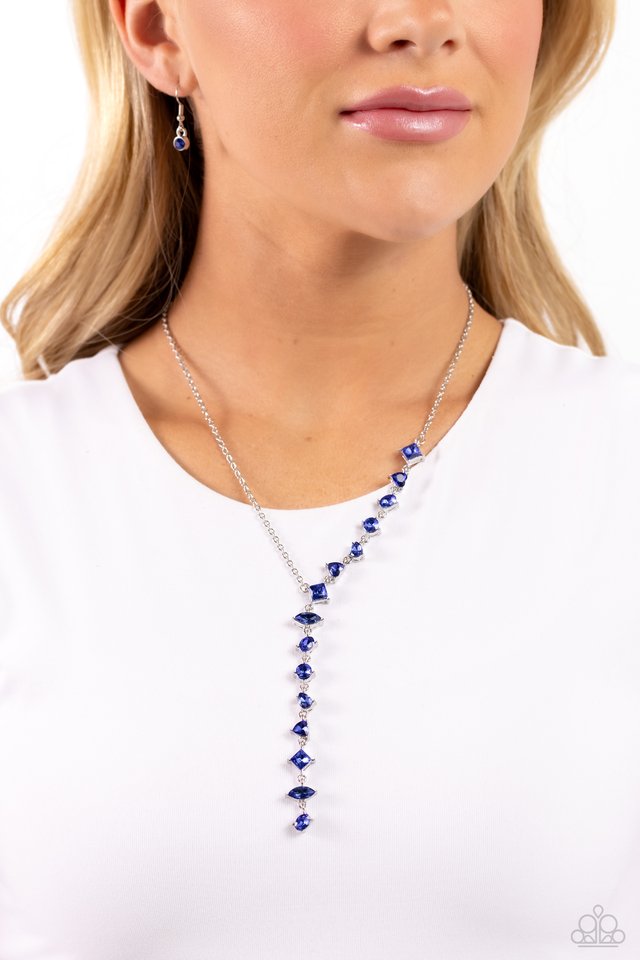 Diagonal Daydream - Blue - Paparazzi Necklace Image