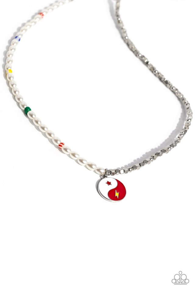 Youthful Yin and Yang - Red - Paparazzi Necklace Image