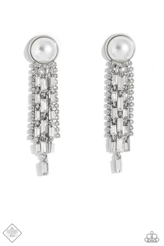 Genuinely Gatsby - White - Paparazzi Earring Image