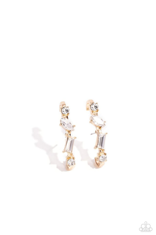 Sliding Shimmer - Gold - Paparazzi Earring Image