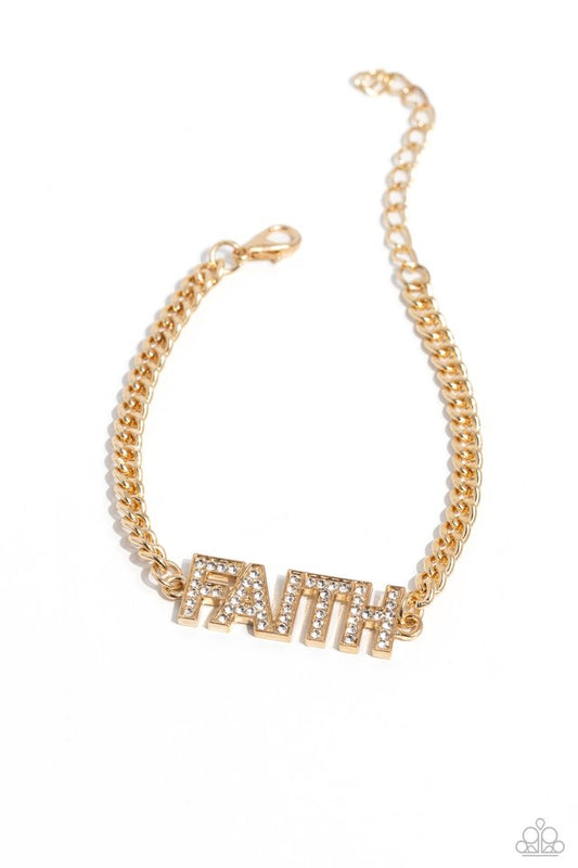 Faithful Finish - Gold - Paparazzi Bracelet Image