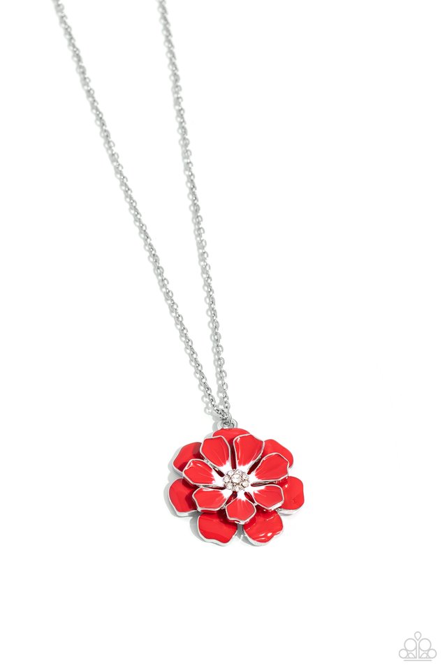 Beyond Blooming - Red - Paparazzi Necklace Image