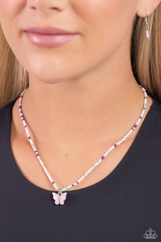 Soaring Shell - Pink - Paparazzi Necklace Image