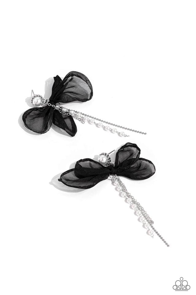 High-Class Heiress - Black - Paparazzi Earring Image