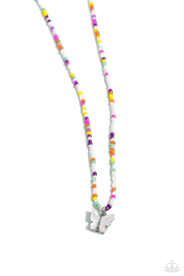 Paparazzi white online seed bead necklace