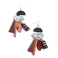 Textured Talisman - Red - Paparazzi Earring Image