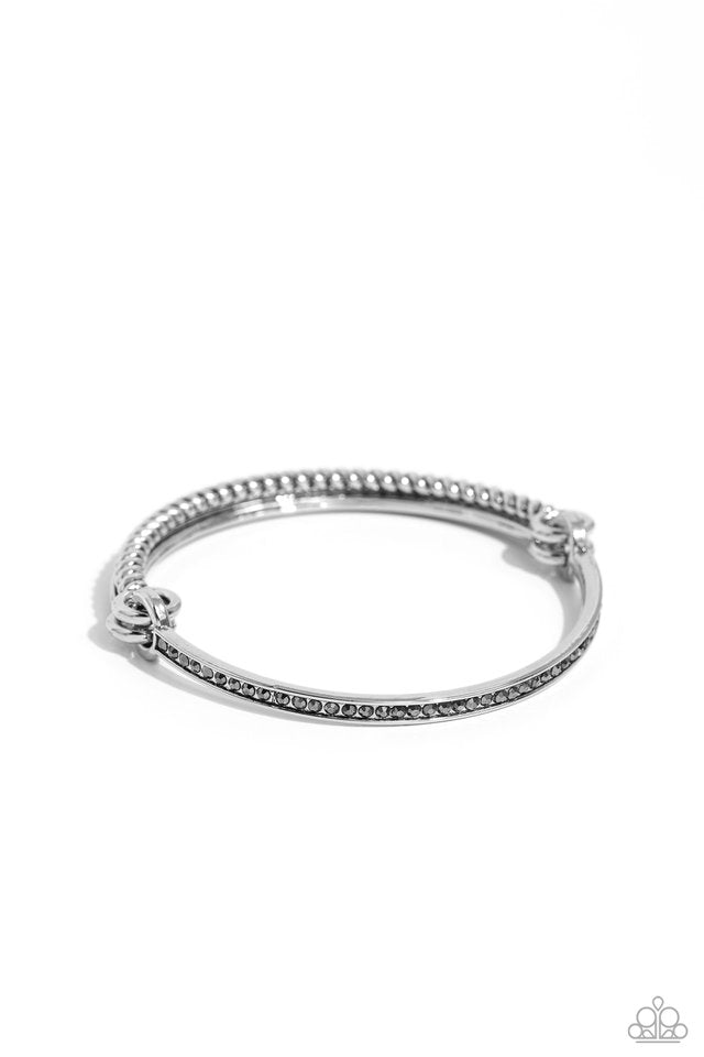 Thrilling Texture - Silver - Paparazzi Bracelet Image