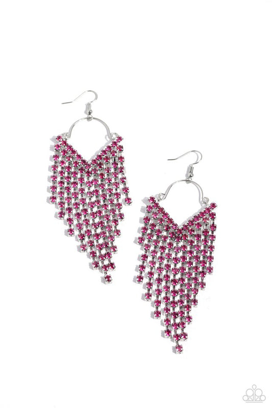 V Fallin - Pink - Paparazzi Earring Image