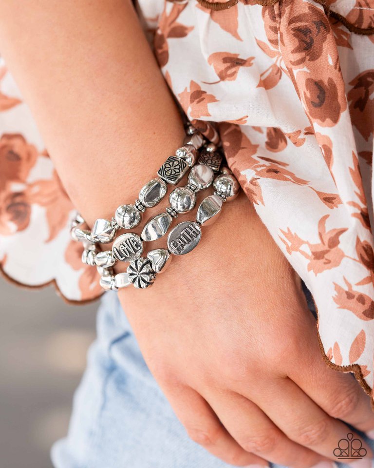 Enchanting Emotion - Silver - Paparazzi Bracelet Image