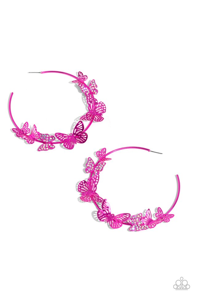 Shimmery Swarm - Pink - Paparazzi Earring Image