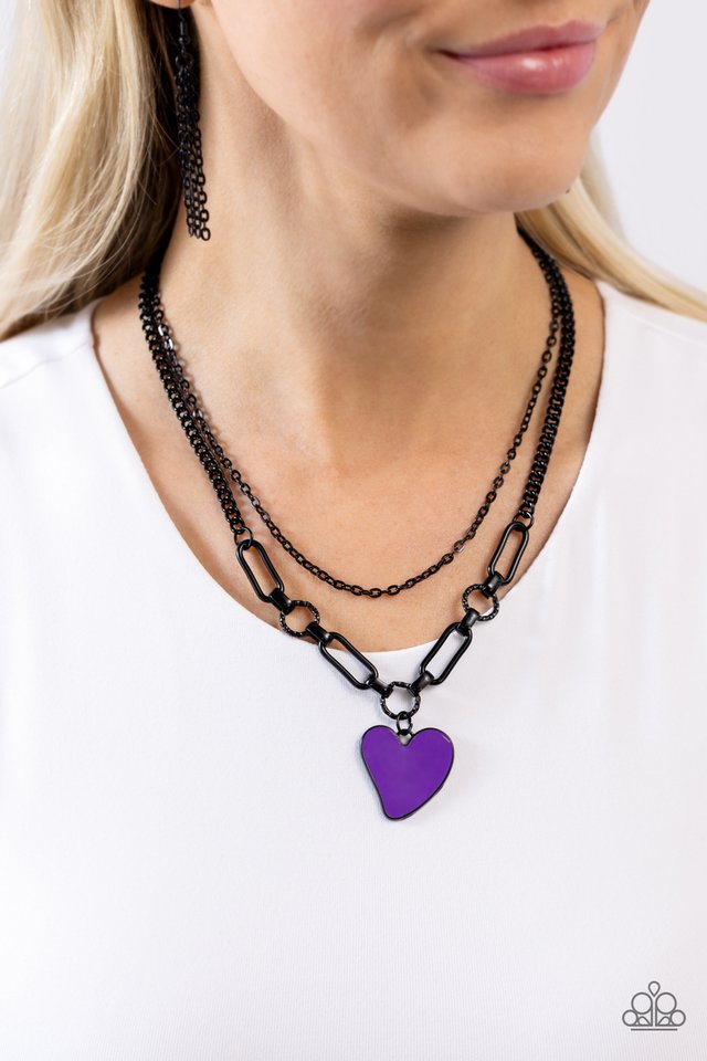 Carefree Confidence - Purple - Paparazzi Necklace Image