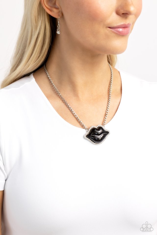 Lip Locked - Black - Paparazzi Necklace Image