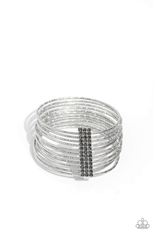 Shimmery Silhouette - Silver - Paparazzi Bracelet Image