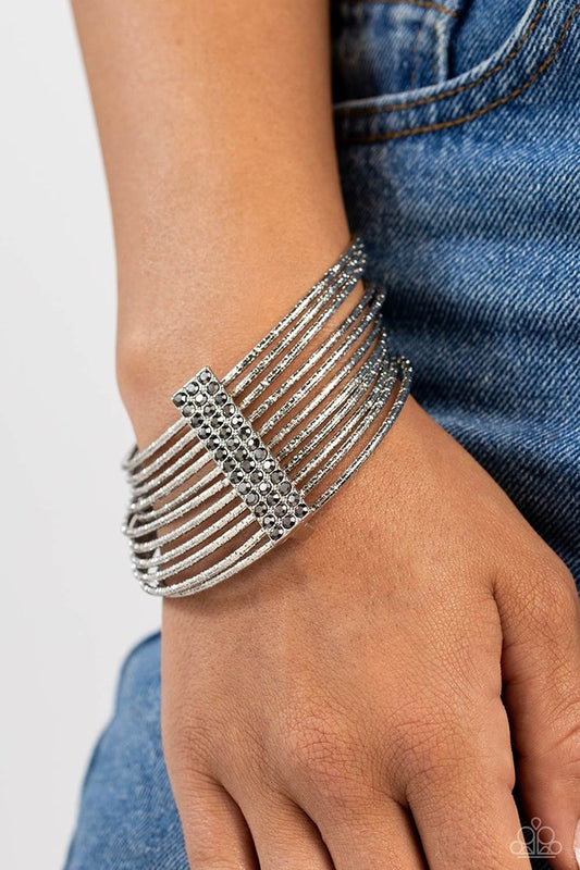 Shimmery Silhouette - Silver - Paparazzi Bracelet Image