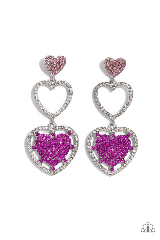 Couples Celebration - Pink - Paparazzi Earring Image