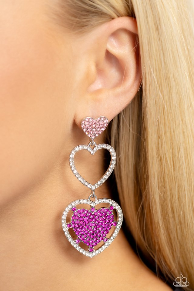 Couples Celebration - Pink - Paparazzi Earring Image