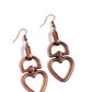 Padlock Your Heart - Copper - Paparazzi Earring Image