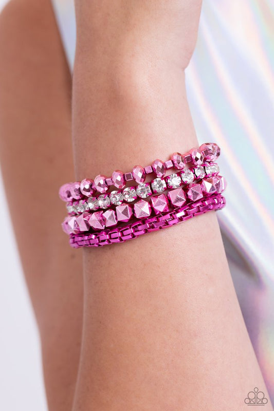 Punk Pattern - Pink - Paparazzi Bracelet Image