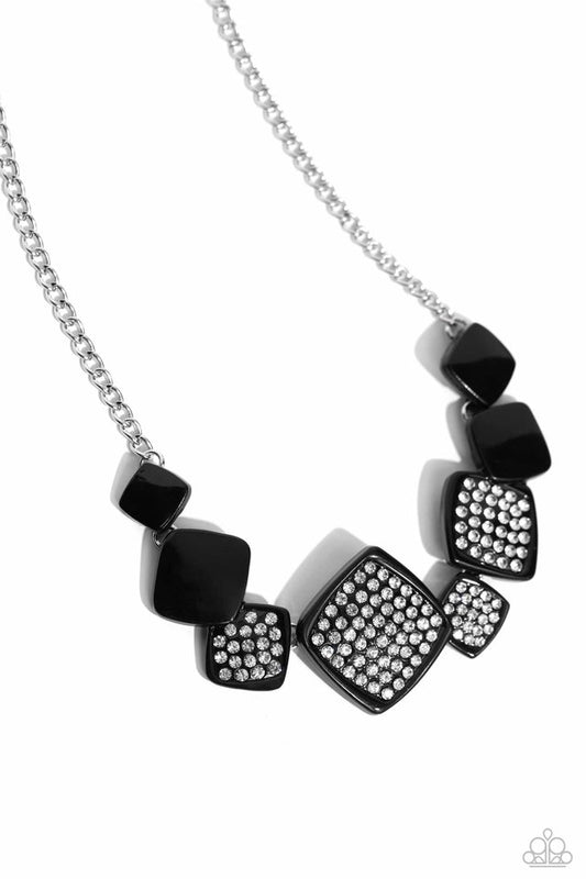 Twinkling Tables - Black - Paparazzi Necklace Image