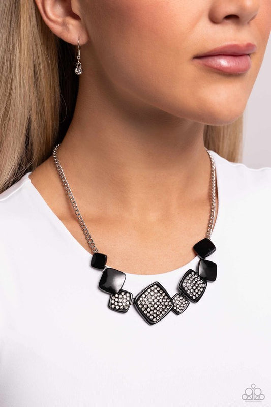 Twinkling Tables - Black - Paparazzi Necklace Image