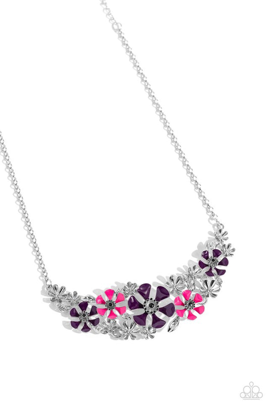 Blooming Practice - Purple - Paparazzi Necklace Image
