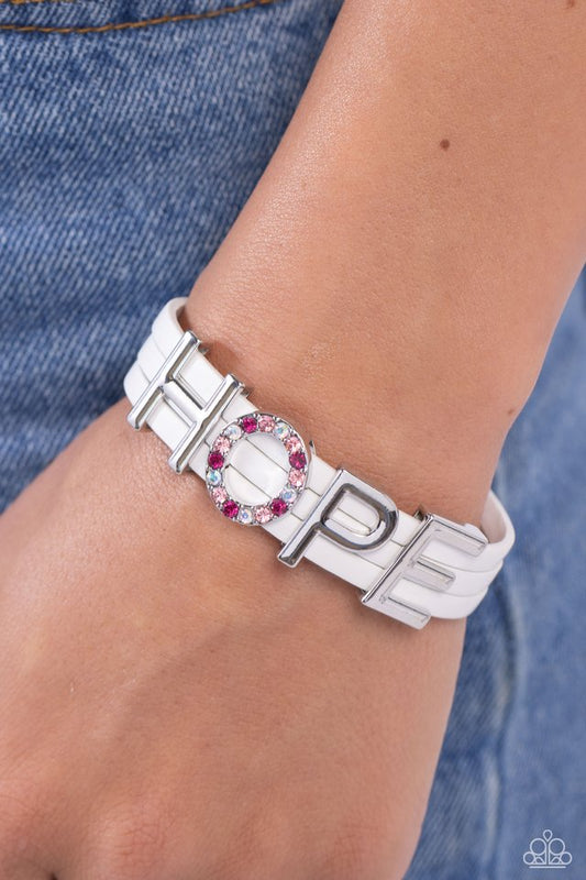 Hopeful Haute - White - Paparazzi Bracelet Image