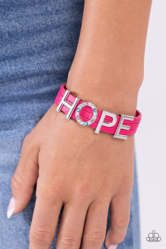 Hopeful Haute - Pink - Paparazzi Bracelet Image