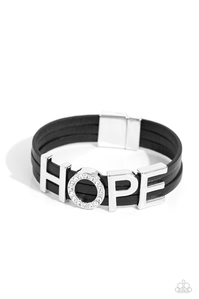 Hopeful Haute - Black - Paparazzi Bracelet Image
