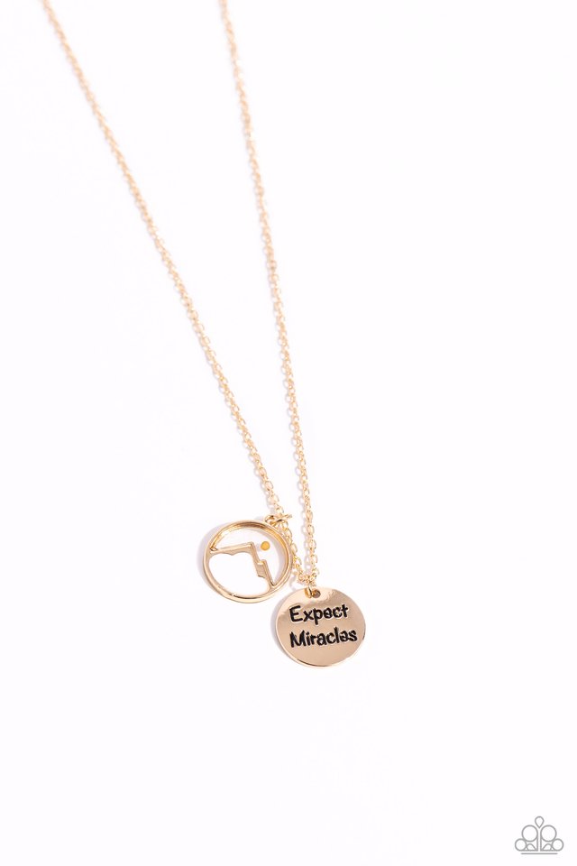 Expect Miracles - Gold - Paparazzi Necklace Image