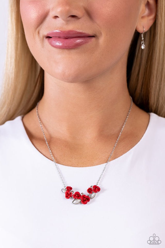 Al-ROSE Ready - Red - Paparazzi Necklace Image
