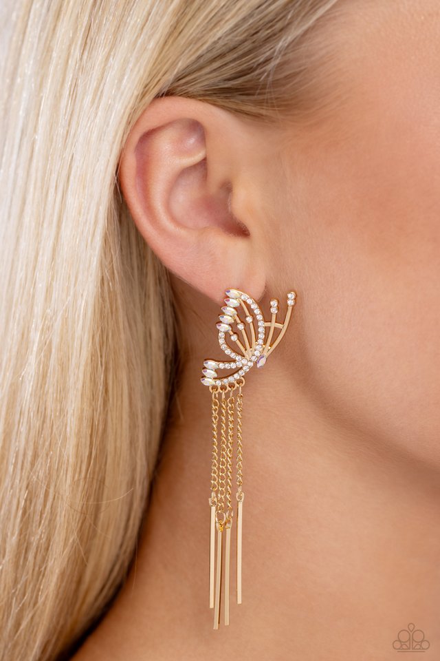 A Few Of My Favorite WINGS - Gold - Paparazzi Earring Image