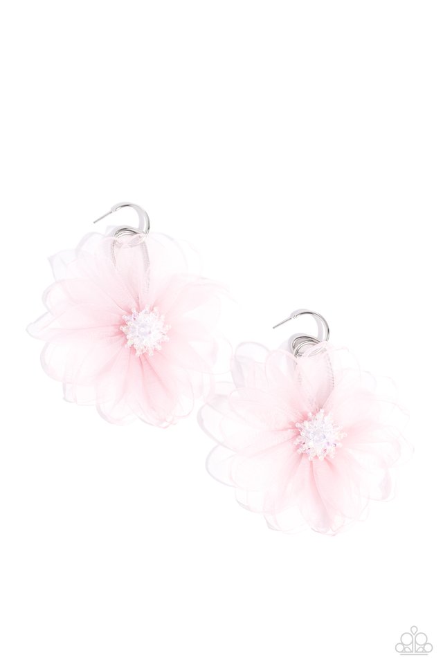 Cosmopolitan Chiffon - Pink - Paparazzi Earring Image