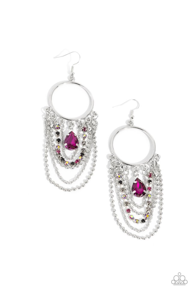 Cascading Clash - Multi - Paparazzi Earring Image