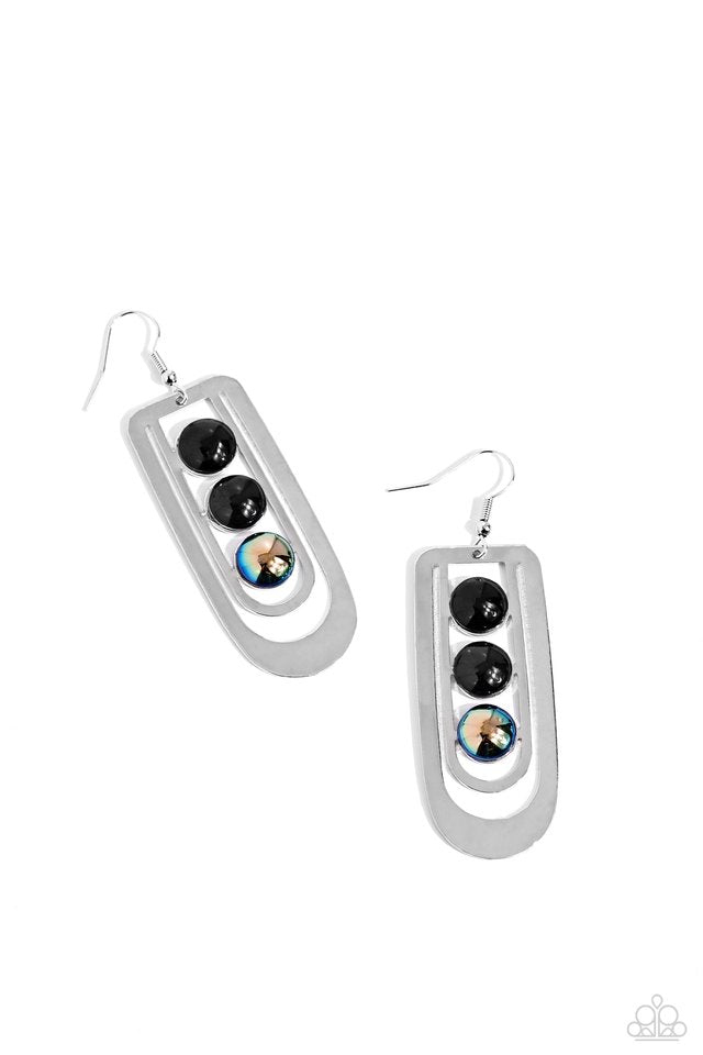 Layered Lure - Black - Paparazzi Earring Image