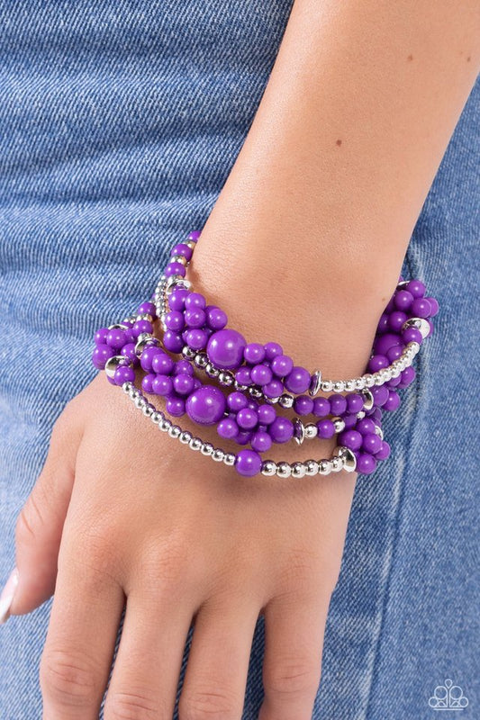 Compelling Clouds - Purple - Paparazzi Bracelet Image