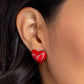 Glimmering Love - Red - Paparazzi Earring Image