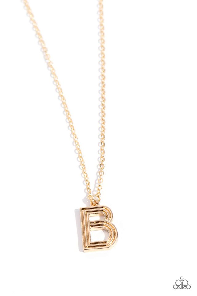 Leave Your Initials - Gold - B - Paparazzi Necklace Image