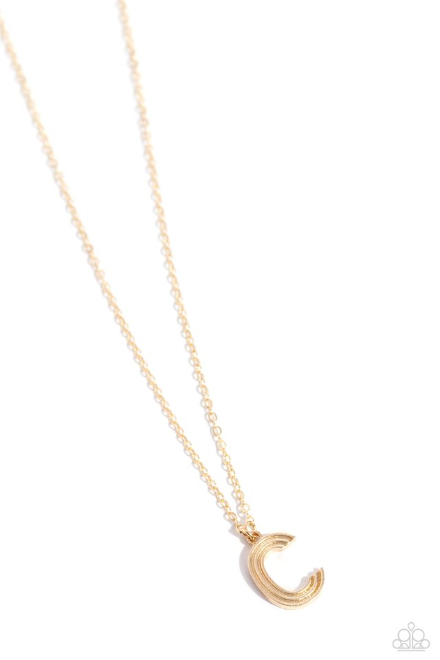 Leave Your Initials - Gold - C - Paparazzi Necklace Image