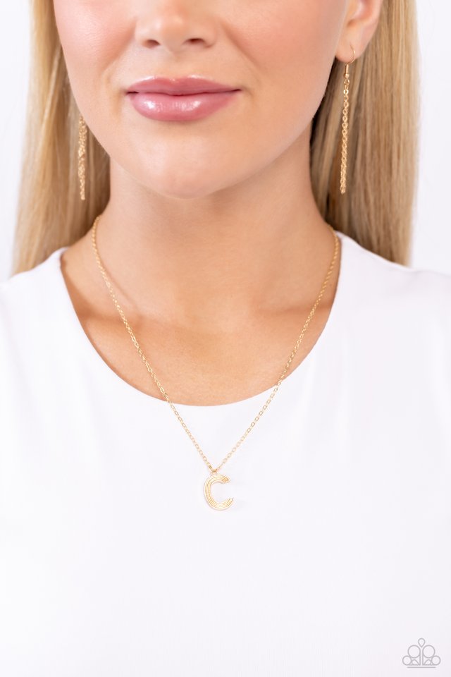 Leave Your Initials - Gold - C - Paparazzi Necklace Image