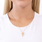 Leave Your Initials - Gold - F - Paparazzi Necklace Image
