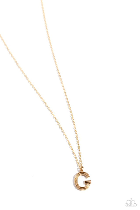 Leave Your Initials - Gold - G - Paparazzi Necklace Image
