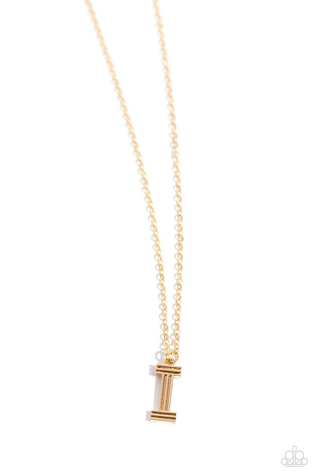 Leave Your Initials - Gold - I - Paparazzi Necklace Image