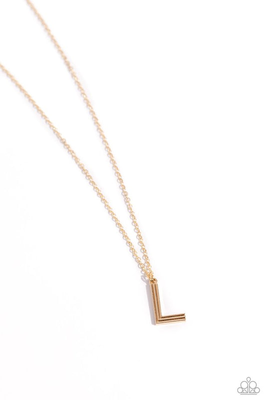 Leave Your Initials - Gold - L - Paparazzi Necklace Image