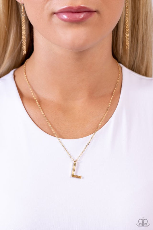 Leave Your Initials - Gold - L - Paparazzi Necklace Image