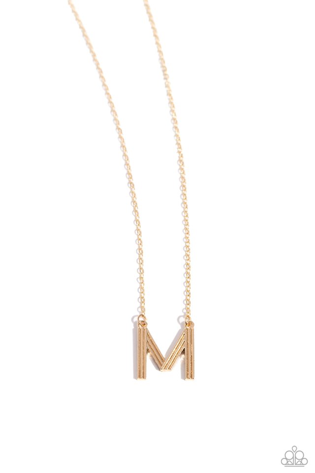 Leave Your Initials - Gold - M - Paparazzi Necklace Image