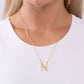 Leave Your Initials - Gold - N - Paparazzi Necklace Image