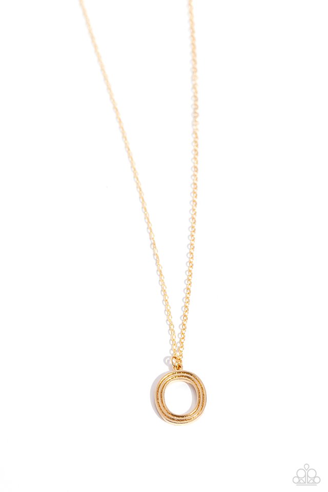 Leave Your Initials - Gold - O - Paparazzi Necklace Image